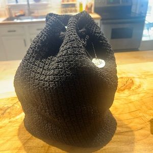 The Sak Black Crocheted Backpack